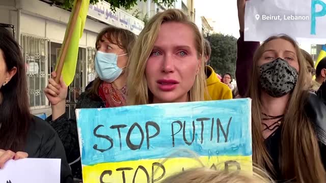 'Stop Putin': protesters around the world express fears