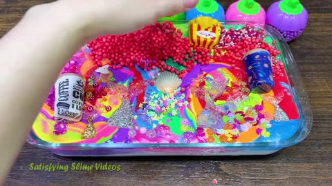 COLORFUL SLIME! Mixing random into GLOSSY SLIME! Relaxing Slime Video #171 101 Likes