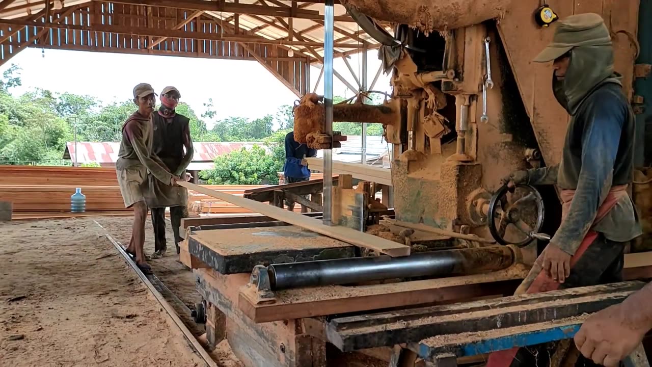 Wood Factory . Wood Processing Using A Band Saw 42