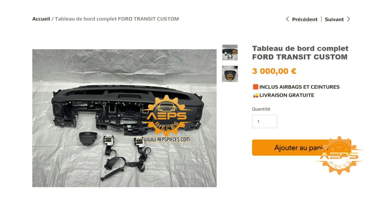 AEPSPIECES.COM - Tableau de bord complet FORD TRANSIT CUSTOM