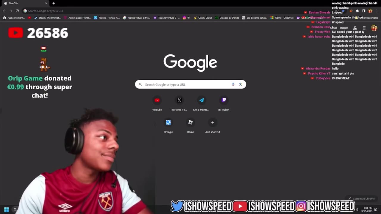 iShow Speed on penalty kick