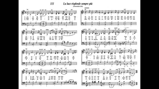 La luce risplende sempre più (canzone 111 da Cantate lodi a Geova)