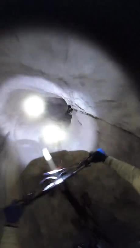 Riding a Bike in a Mine Shaft!! #curiosity #shorts