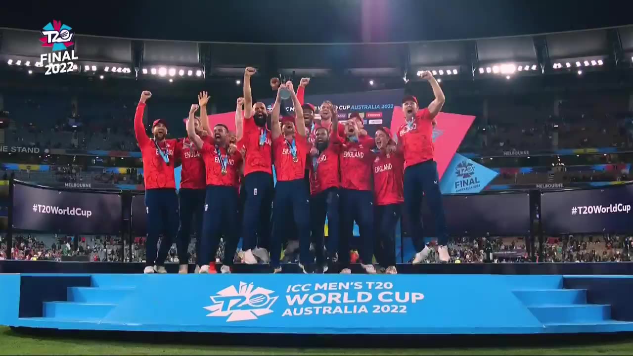 England lift the ICC Men's T20 World Cup 2022 trophy - T20WC 2022