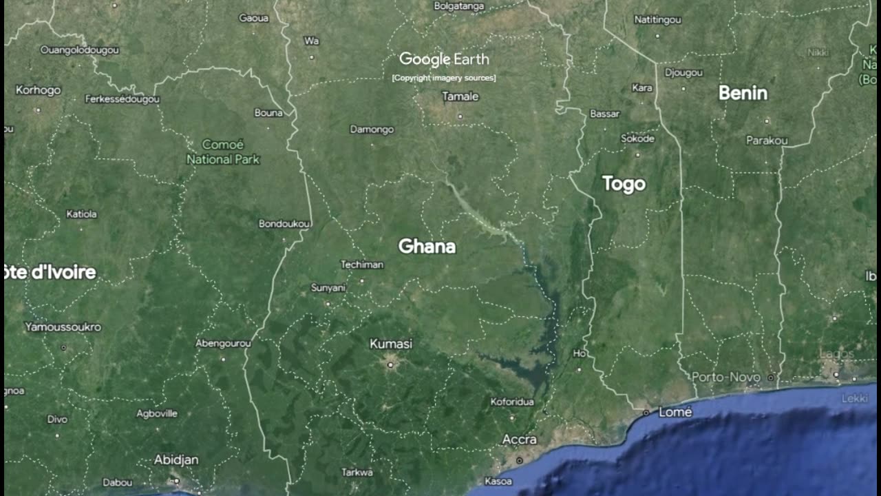 "Ghana 🌍 Discovery: Epic Google Earth Zoom Across 238,540km! #ExploreGhana"