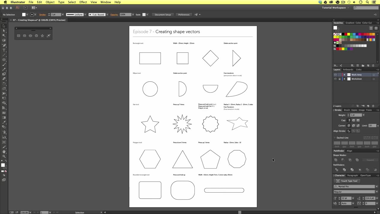 Creating shape vectors in Adobe Illustrator Ep8_19 [Adobe Illustrator for Beginners]