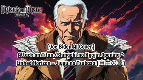 [Joe Biden sings/AI Cover] Attack on Titan Season 1 OP 2 Linked Horizon - Jiyuu no Tsubasa