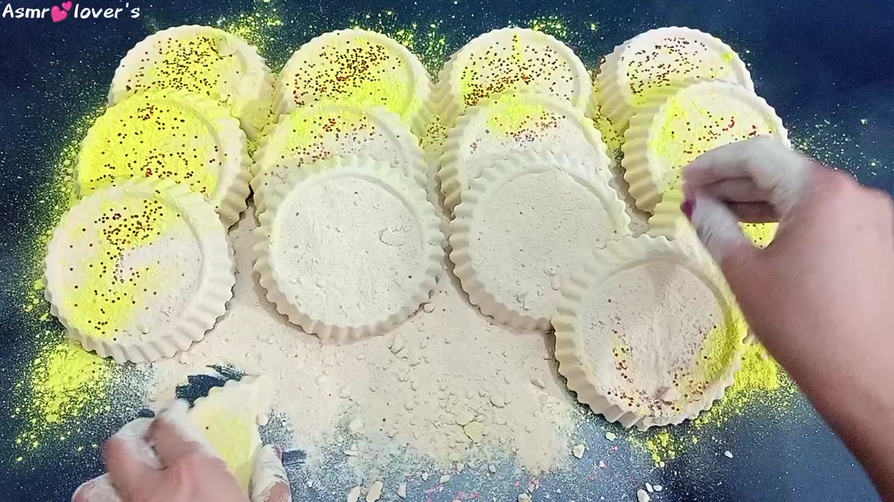 Yellow baking soda asmr | relaxing videos | oddly satisfying