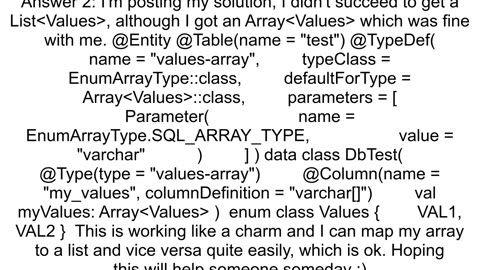 Hibernate mapping between Postgres array of varchar and a JavaKotlin collection of enum