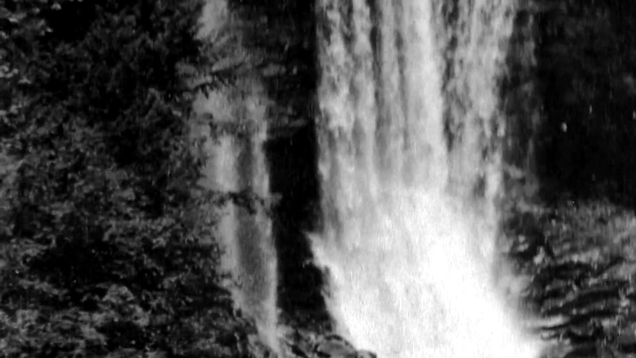 Waterfall In The Catskills (1897 Original Black & White Film)