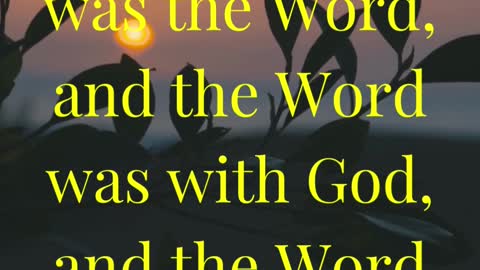 In the beginning was the Word, and the Word was with God, and the Word was God