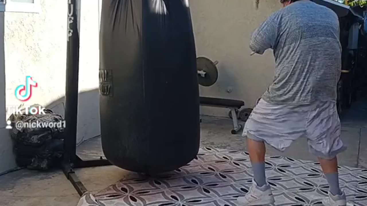 500 Pound Punching Bag Workout Part 36. More Muay Thai Work!