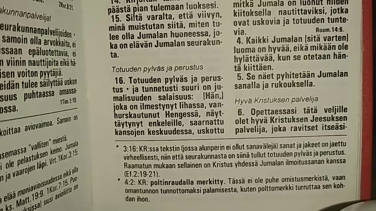 Mikä on Totuuden pylväs ja perustus. JKR korjaus Raamatun käännökseen. Pituus 6 minuuttia.