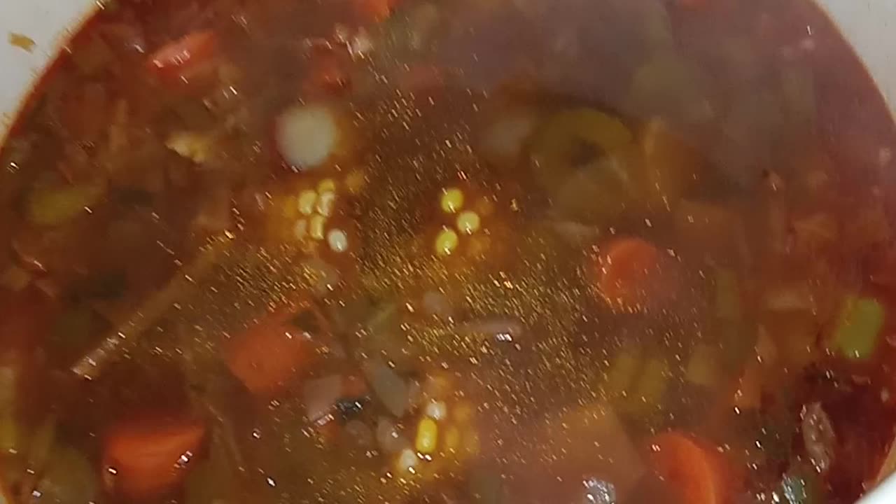 Steaming hot soup