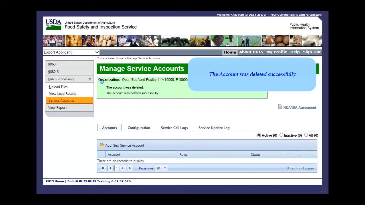 Edit and Delete a Service Account