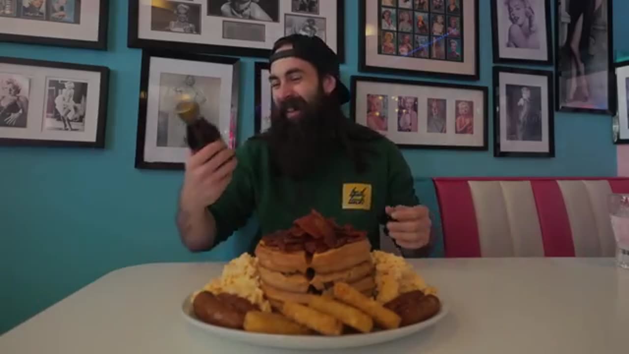 GRUMPY'S WAFFLE CHALLENGE NEVER BEEN DEFEATED|BeardMeatsFood|