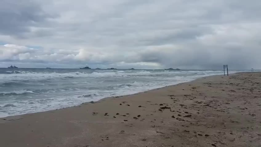 Russian fleet off the coast of the Nikolaev region