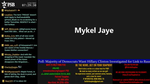 2022-02-15 07:00 EST - Patriots Soapbox AM: with LadyRWB , MykelJaye & DD