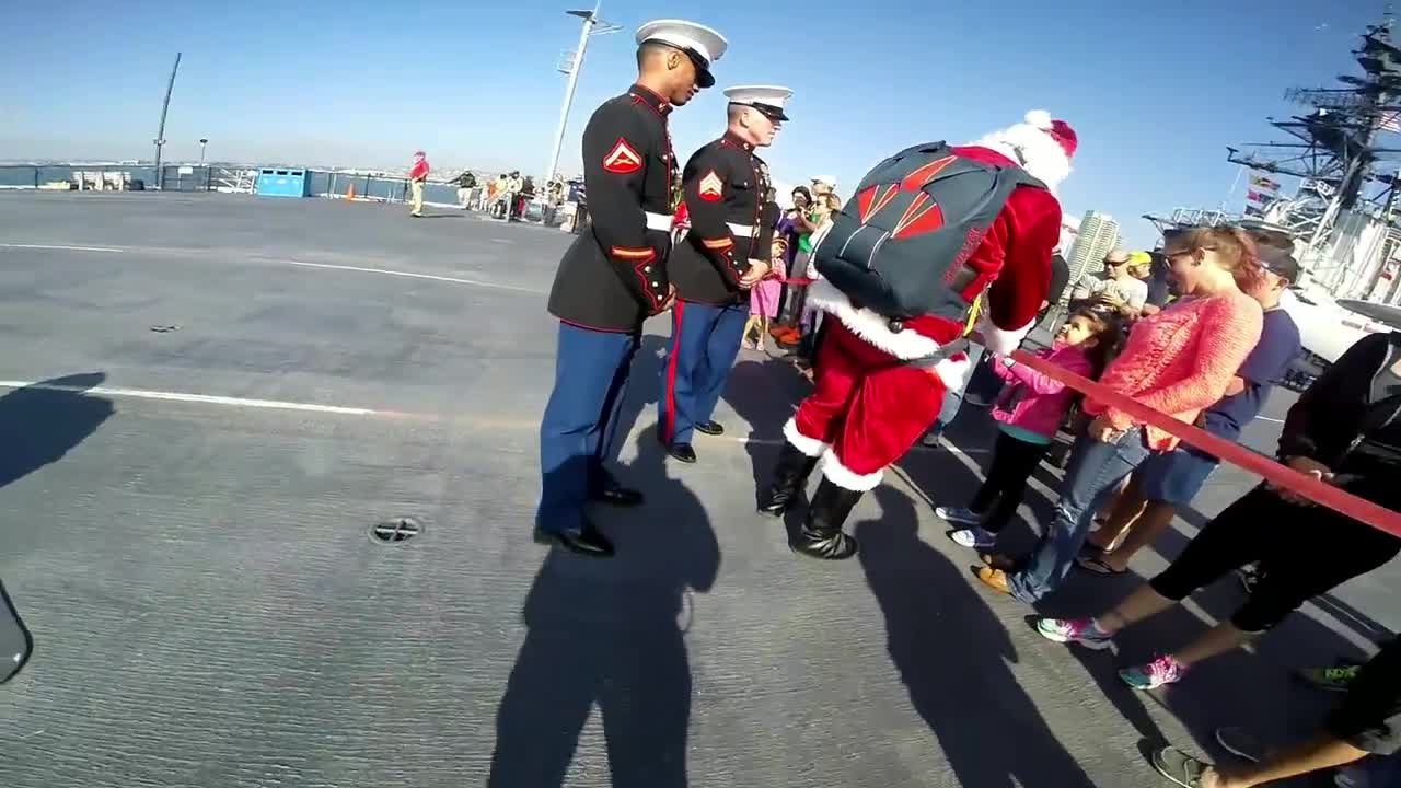 Skydiving Innovations USS Midway Santa Jump