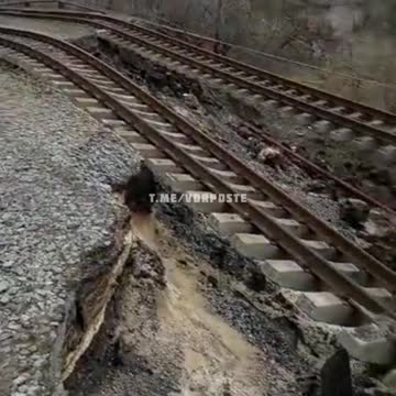 Destroyed railway track near Kupyansk