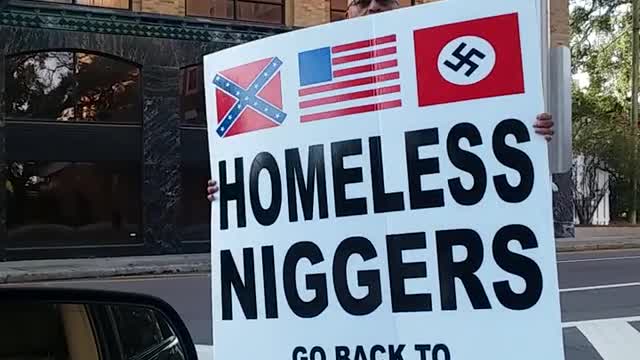 Black American Has Special Message For Racist Man Carrying Hateful Corner Sign