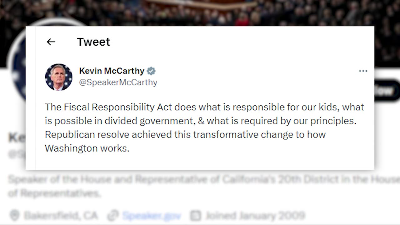 Kevin McCarthy praises the Fiscal Responsibility Act