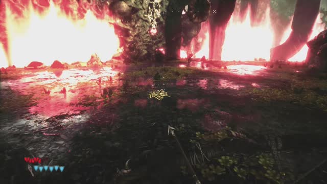 The end of the fight with the imp who's trying to wake baba