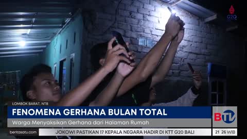 Warga Semarang dan Lombok Barat Antusias Melihat Fenomena Gerhana Bulan Total