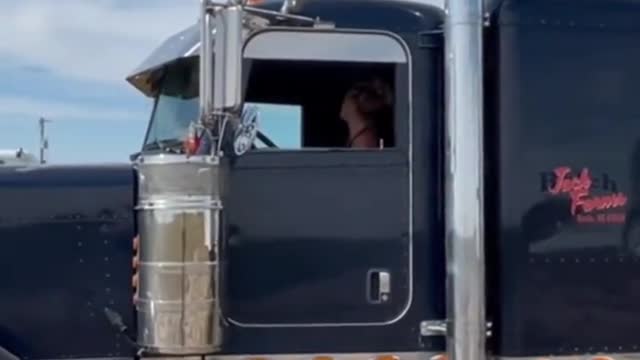 Women driving trucks are always cooler than men. Sadness of truck drivers