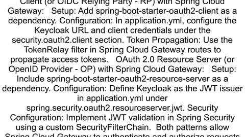 How connect Spring Cloud Gateway Spring Cloud Security Keycloak