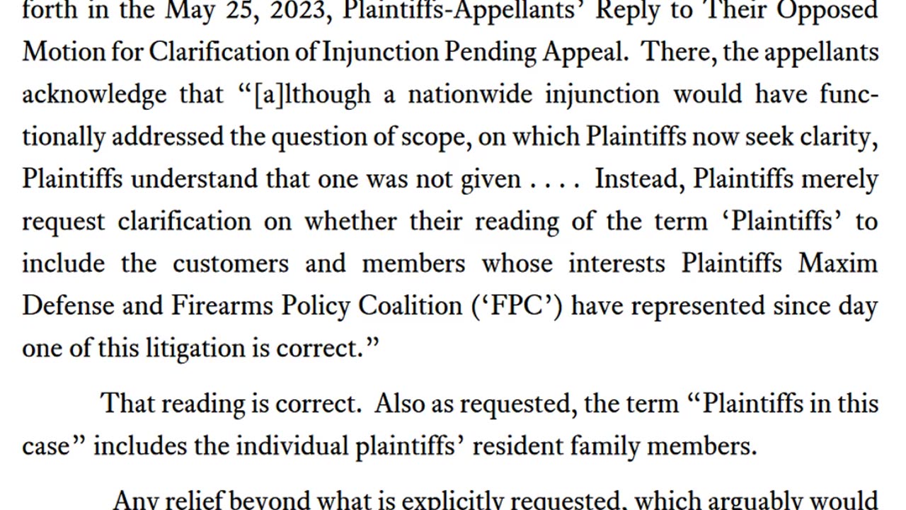 Pistol Brace Injunction Clarification