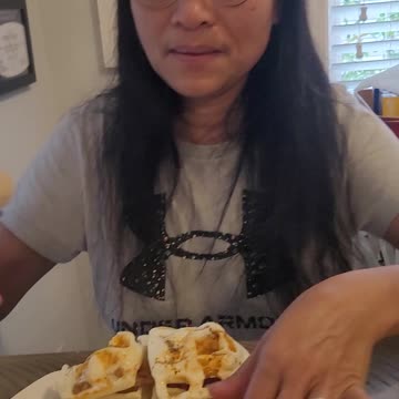 Waffle egg and bacon sandwich