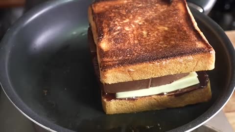 Ultimate moist chocolate cake and cheese sandwich #shorts #asmr #cooking