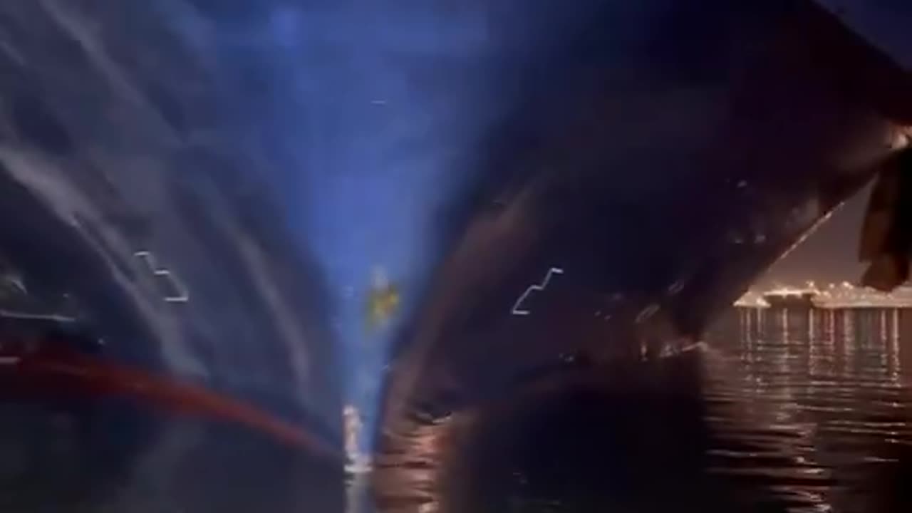 Close Up Footage of the Baltimore Key Bridge collapsed on top of the cargo ship Dali