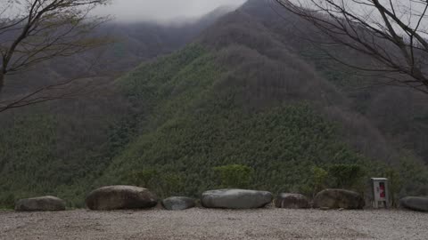 Camping in an inflatable tent of a five-star hotel in the heavy rain