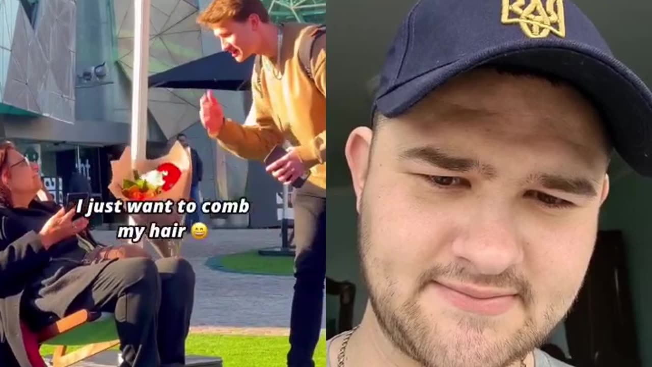 Reaction as a young guy did something nice, by giving a bouquet of flowers