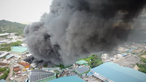 Street fair of Black Smoke From Burning Establishments