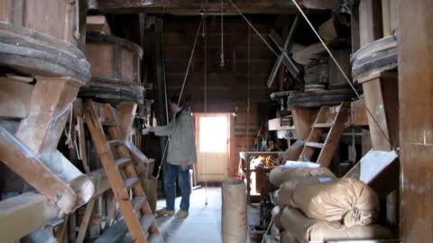 Working flour windmill in Holland