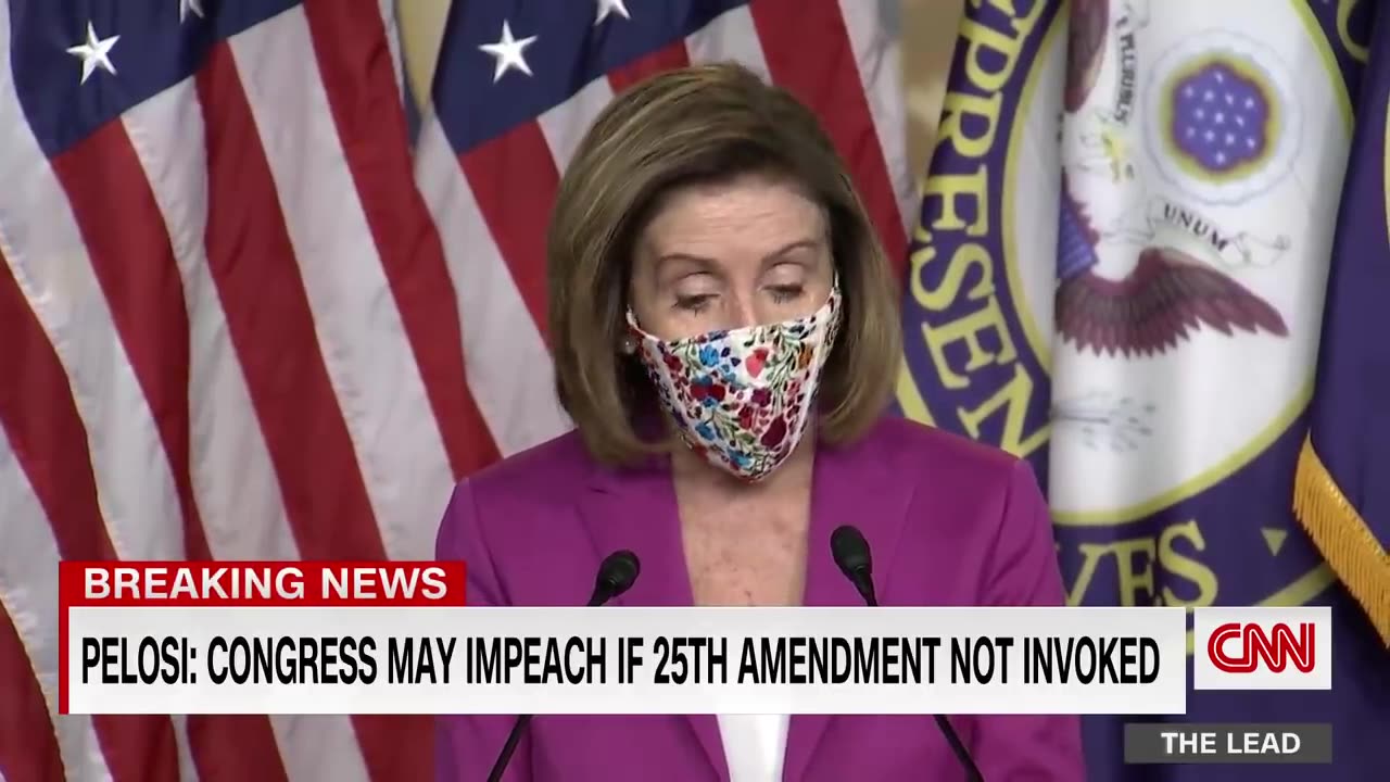 Pelosi calls far trump to be removed using