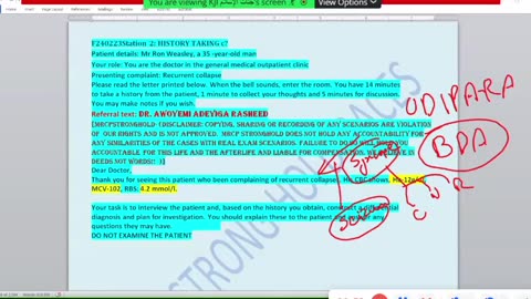 ST2.35 year-old man who been complaining of recurrent collapse. Hb 12, MCV-102, Glu 4.2