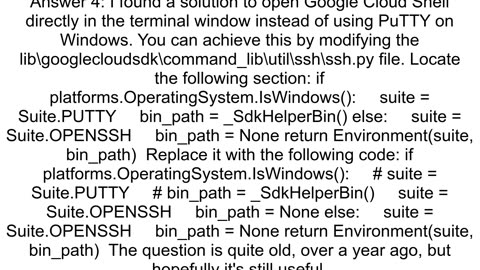 gcloud SSH in same terminal window