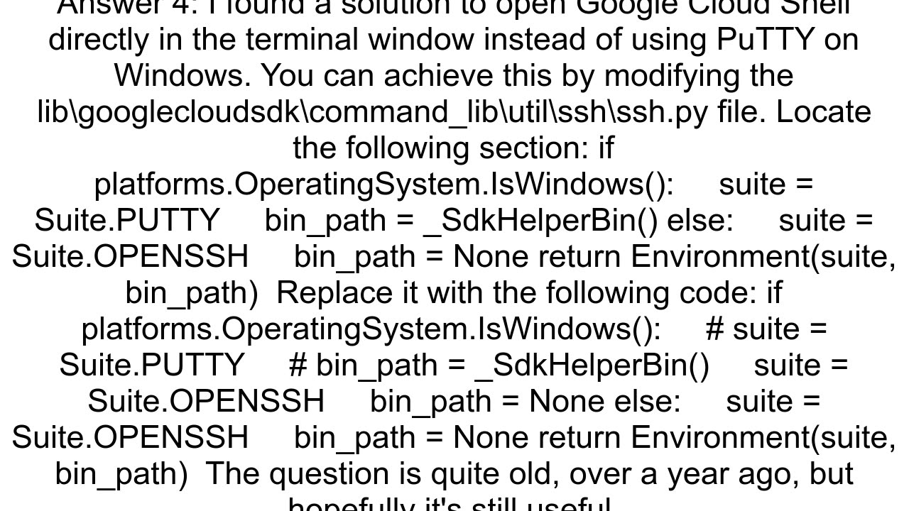 gcloud SSH in same terminal window