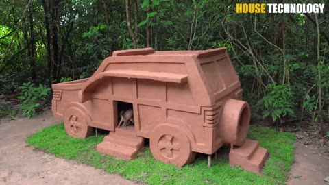 Build New Dog House Mud For Homeless Puppies