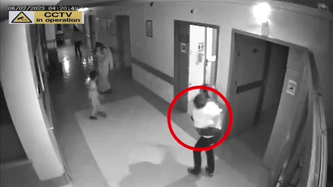 As an earthquake strikes Turkey, a nurse can be seen on CCTV rushing to save children.