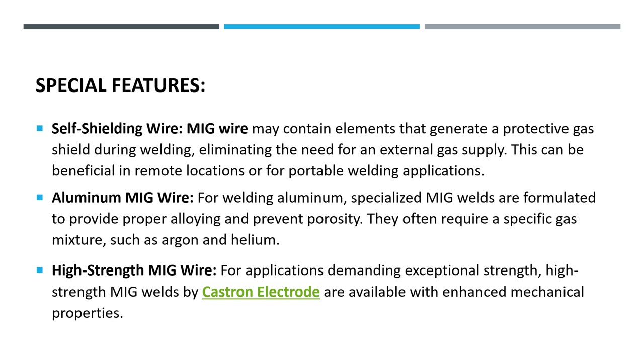 Exclusive Features of MIG Wire: A Closer Look