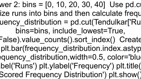 How to plot a barchart showing frequency count of various buckets made out of a dataframe column