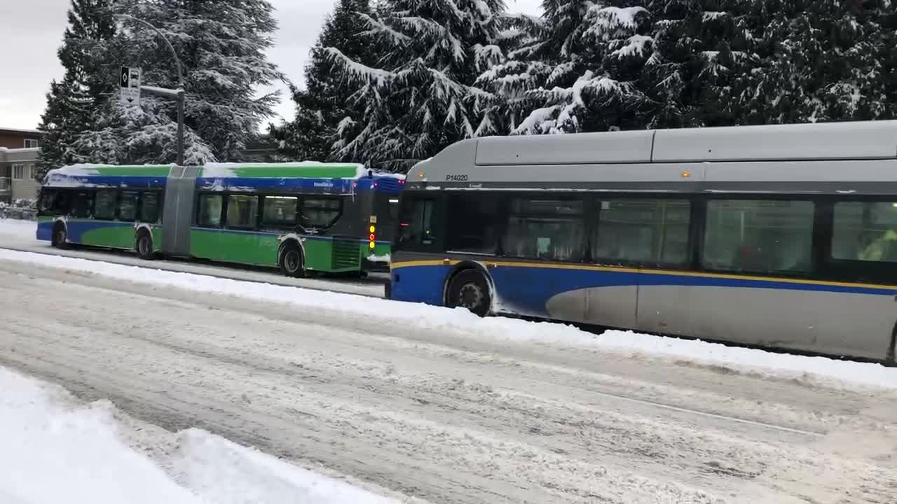 Winter time with snow in Vancouver Canada