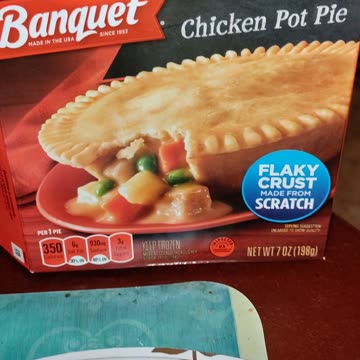 Eating Banquet Chicken Pot Pie, Dbn, MI, 9/24/23