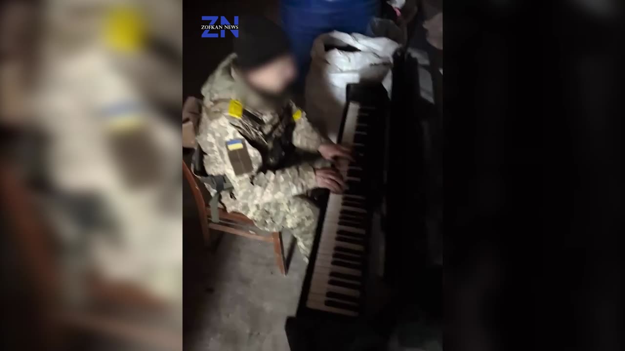 "The Pianist of War : A Ukrainian Fighter plays the piano in mid war