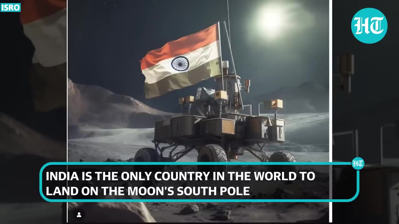 Chandrayan 3 india pragyan rolls down ramp does moonwalk in style